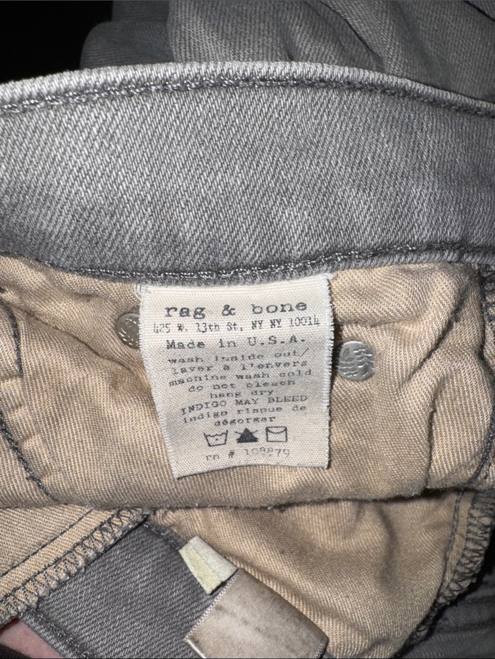 rag & bone Gray Denim Jeans Skinny Fit - Picture 11 of 12